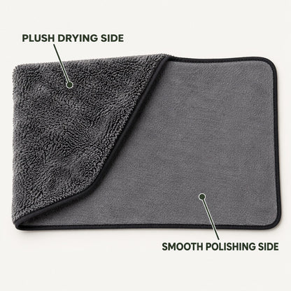 Two-sided QuokkaCloth: plush drying side and smooth polishing side