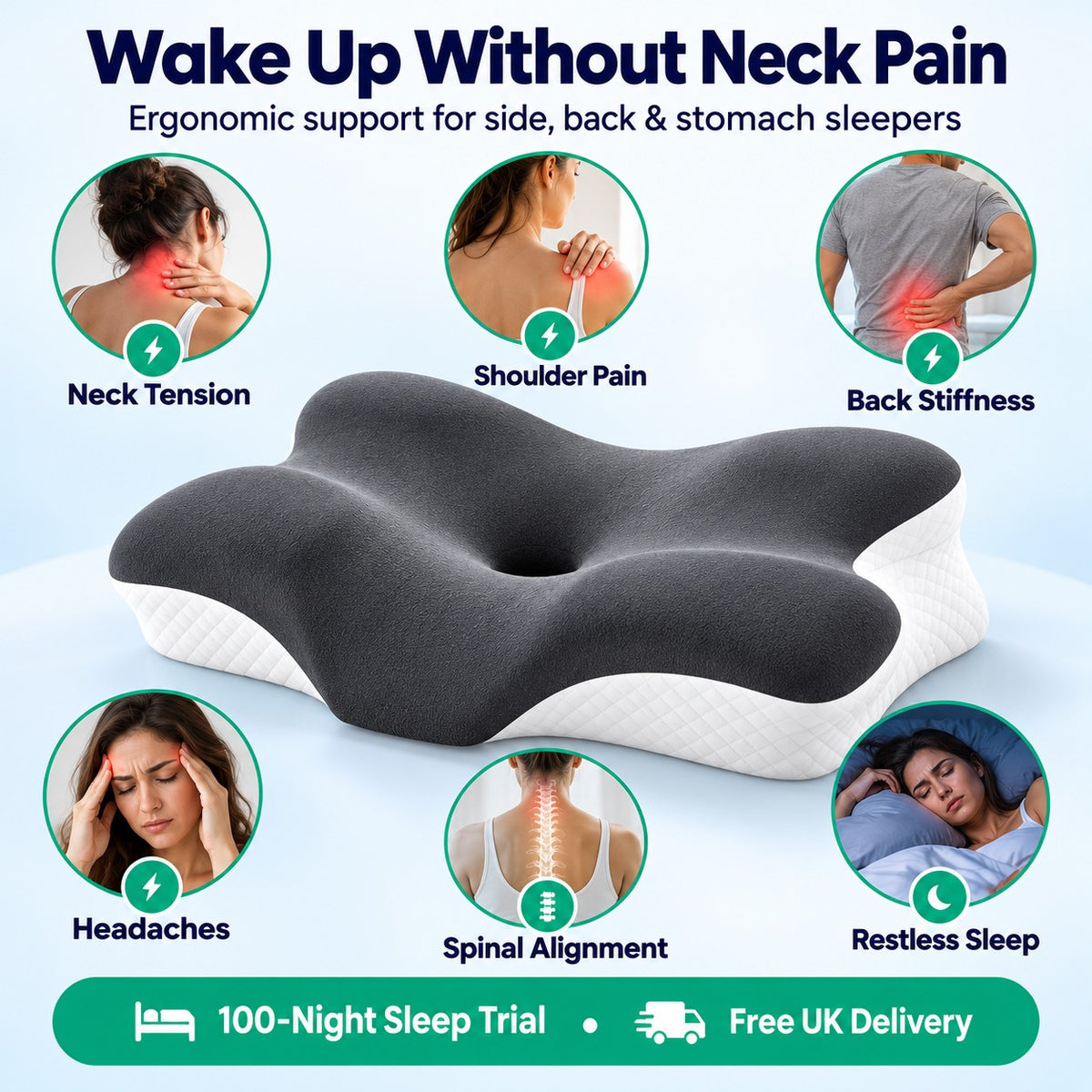 Sonelli™ Ergonomic Contour Pillow